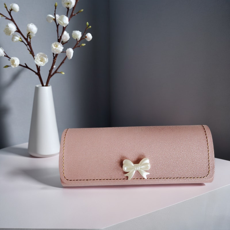 Cute Bow Myopia Glasses Case Fashionable Portable Anti Drop Storage For Students 0