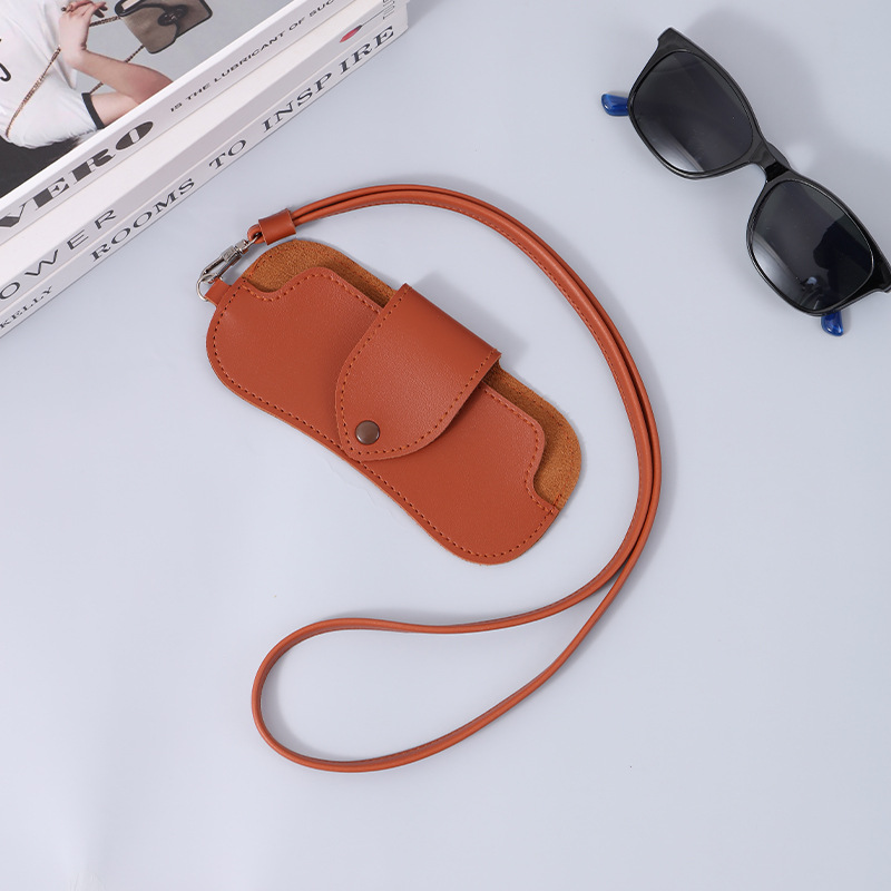Retro Leather Glasses Storage Case Double Sided Portable Protective For Sunglasses Eyeglasses 5