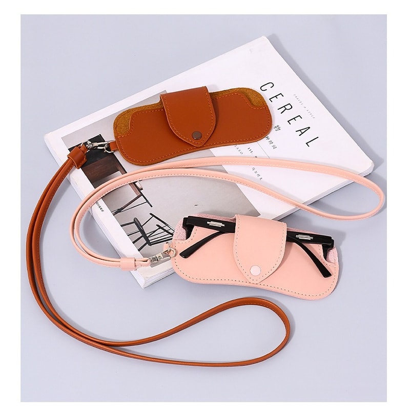 Retro Leather Glasses Storage Case Double Sided Portable Protective For Sunglasses Eyeglasses 4