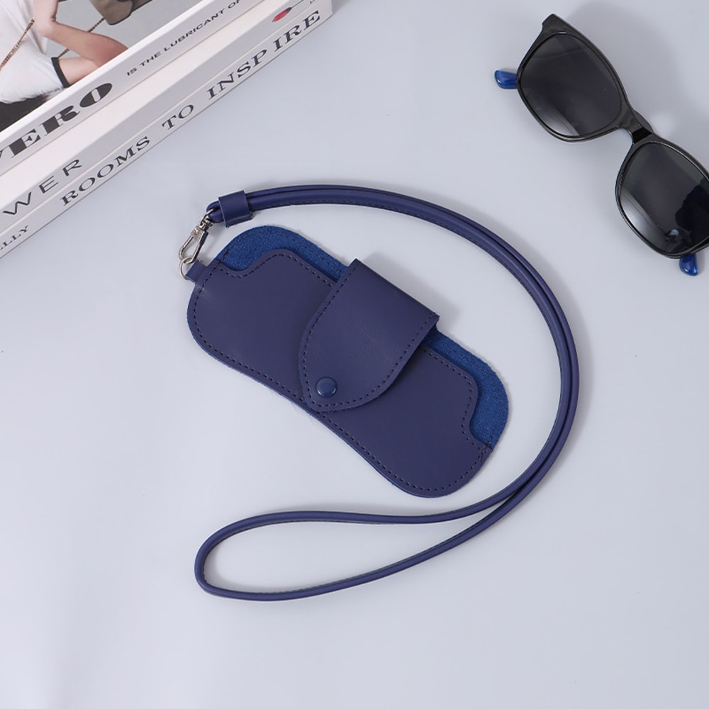 Retro Leather Glasses Storage Case Double Sided Portable Protective For Sunglasses Eyeglasses 8