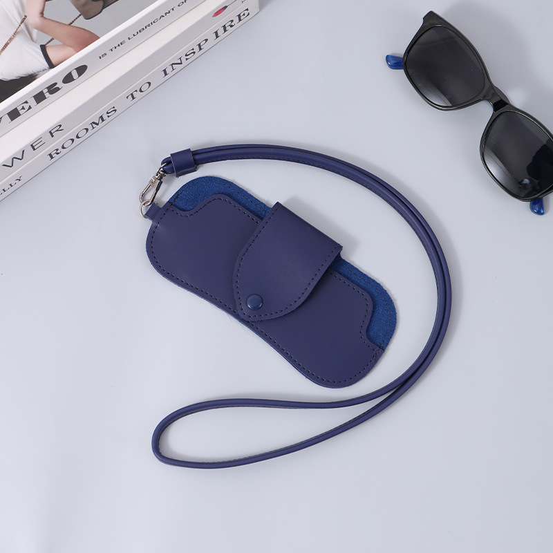 Retro Leather Glasses Storage Case Double Sided Portable Protective For Sunglasses Eyeglasses 8