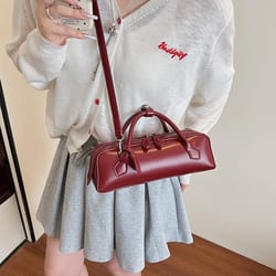 french retro textured tote bag casual portable and versatile for work & leisure