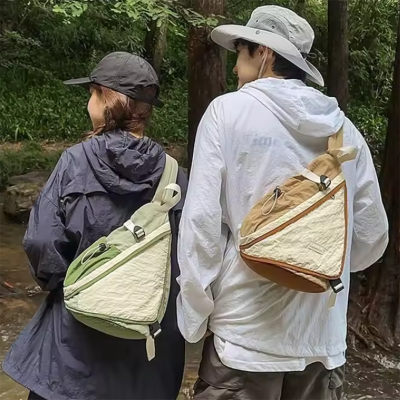 Niche Design Color Blocking Large Capacity Chest Bag Minimalist Casual Hiking Backpack