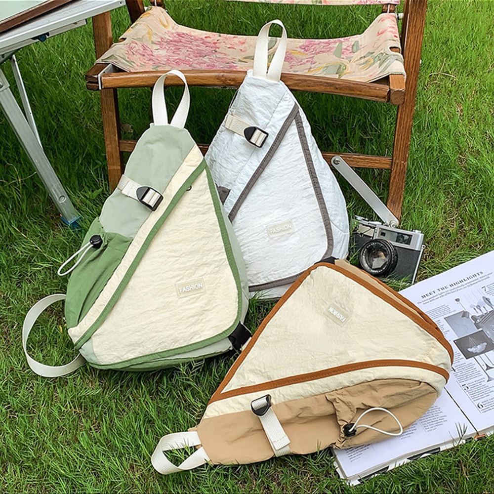 Niche Design Color Blocking Large Capacity Chest Bag Minimalist Casual Hiking Backpack