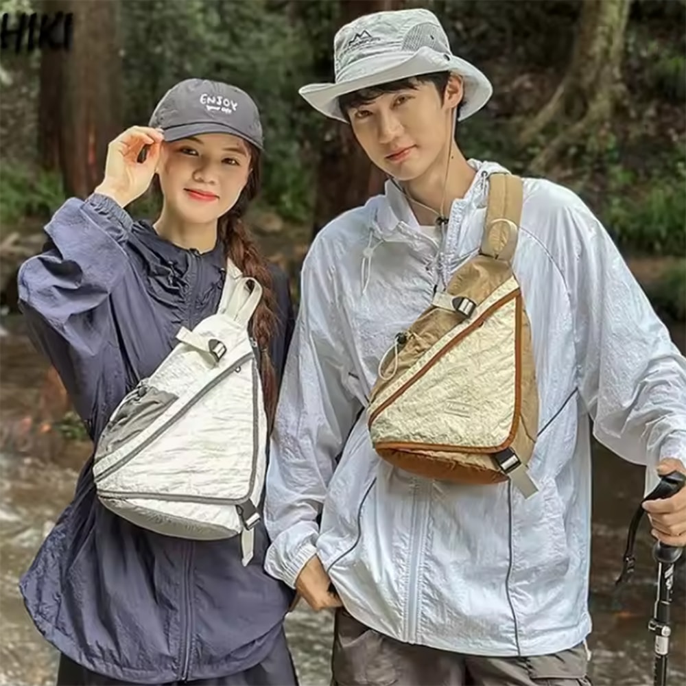 Niche Design Color Blocking Large Capacity Chest Bag Minimalist Casual Hiking Backpack