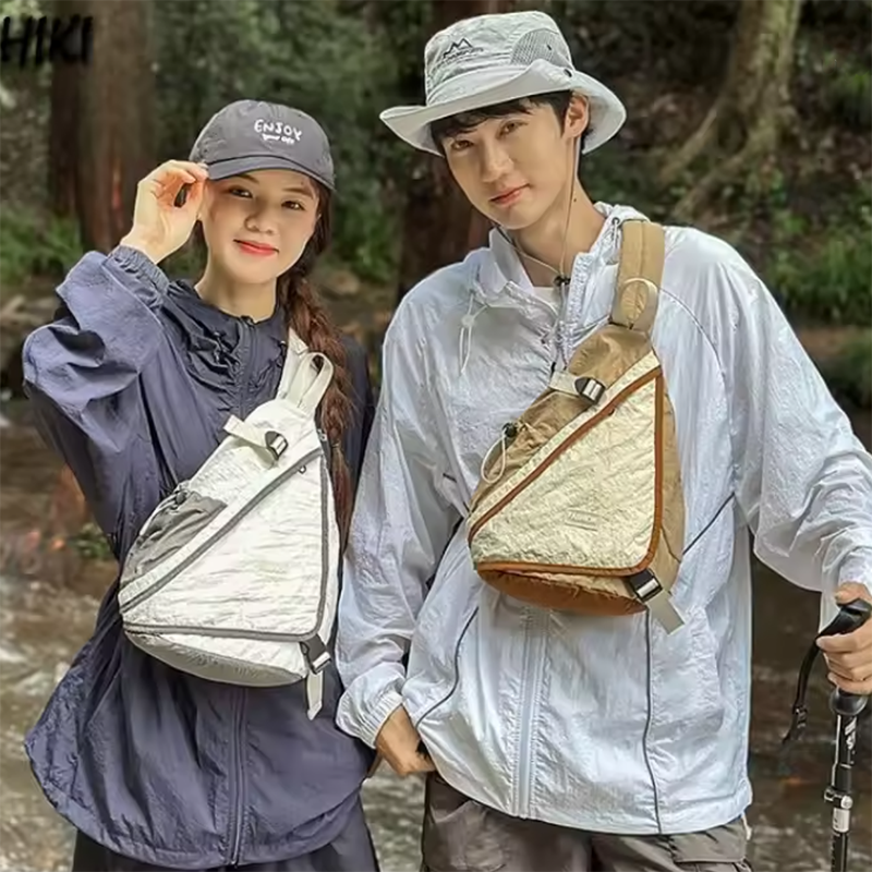 Niche Design Color Blocking Large Capacity Chest Bag Minimalist Casual Hiking Backpack