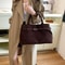 Vintage Leather Tote Bag Stylish Large Capacity Shoulder & Underarm Bag with Buckle Fastening