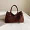 Vintage Leather Tote Bag Stylish Large Capacity Shoulder & Underarm Bag with Buckle Fastening