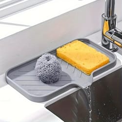non slip sink drain pad kitchen organizer quick dry countertop drying mat for sponges and soap