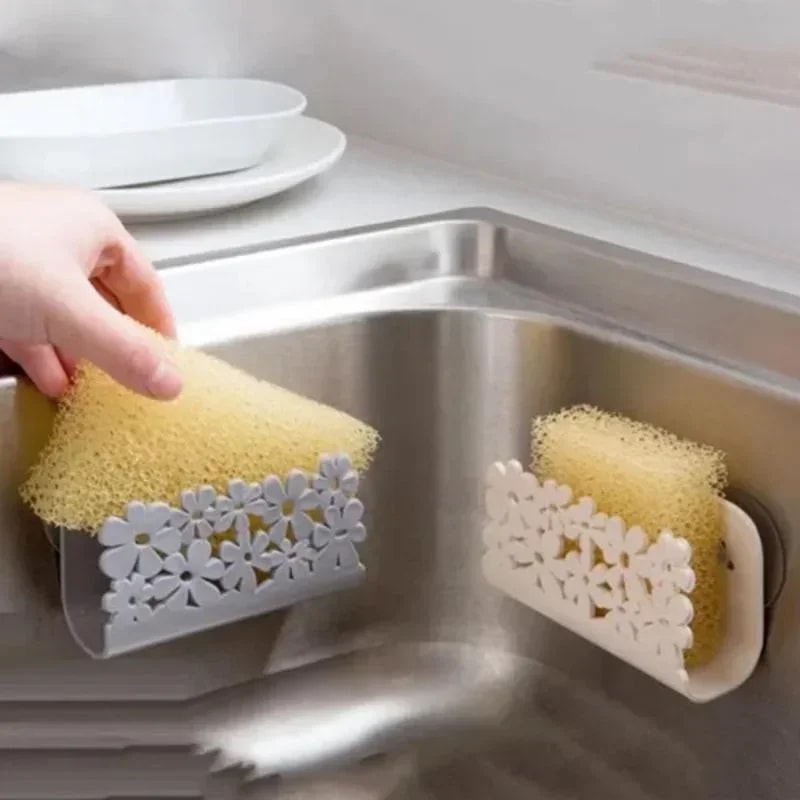 Multi Use Kitchen Sponge Holder Dish Cloth Rack Clip Organizer 4