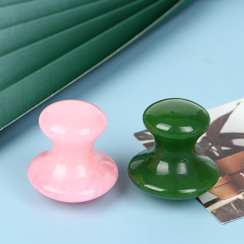 Natural Rose Quartz Mushroom Facial Massager Acupuncture Back & Foot Massage Tool for Relaxation