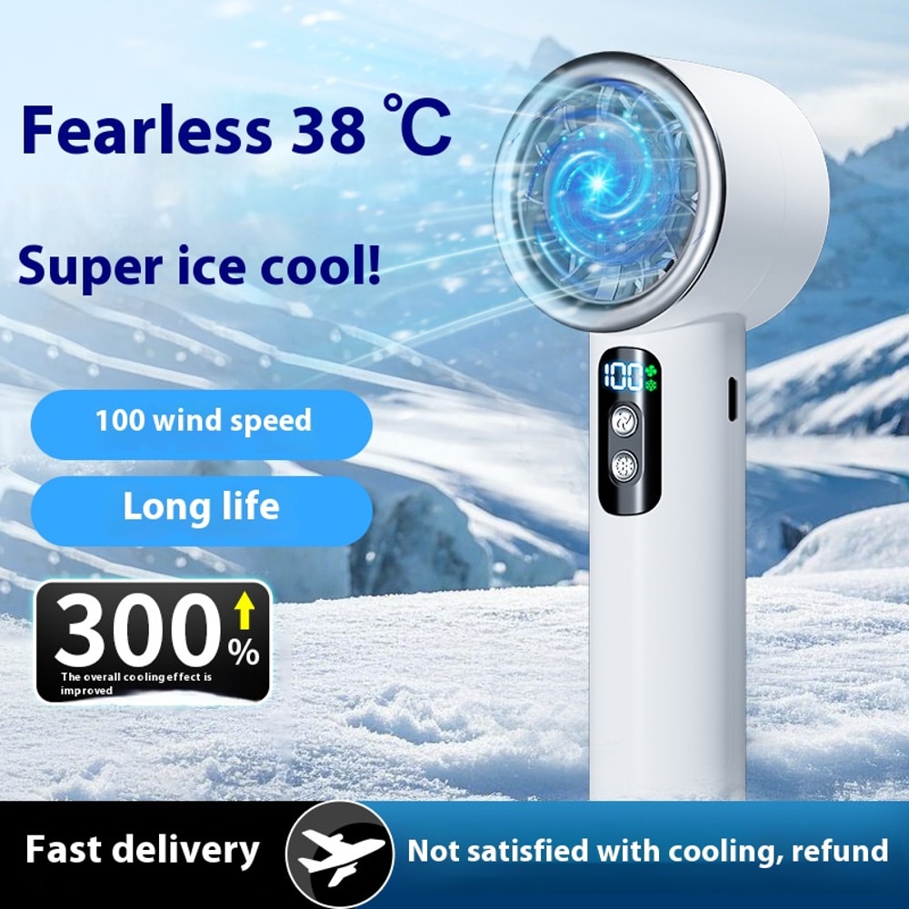 Portable Ice Compress Handheld Turbo Fan Adjustable Speed Mini Fan Battery Operated Personal Coolin 5