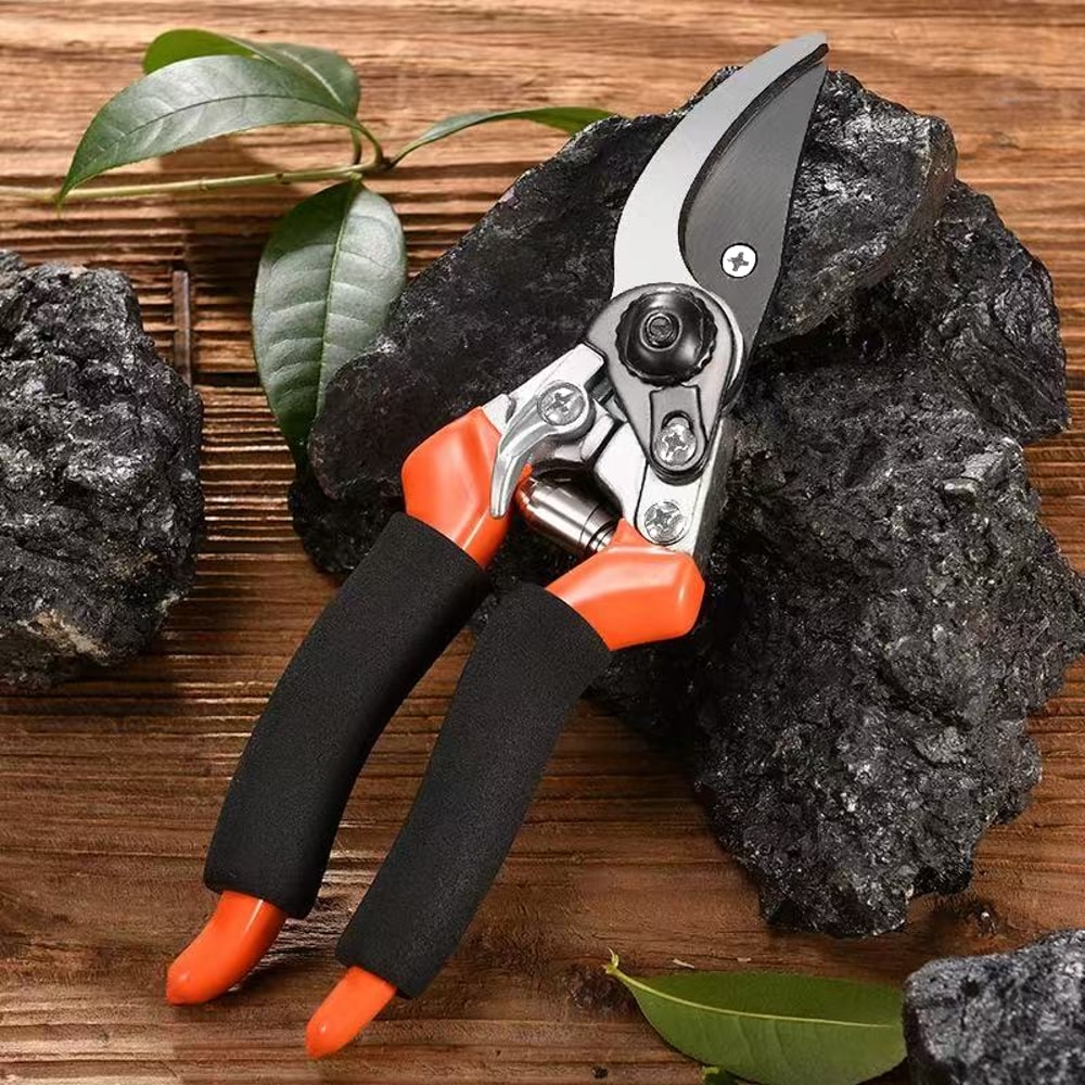 High Carbon Steel Garden Shears with Anti Slip Sponge Handle Precision Secateurs for Home Gardening
