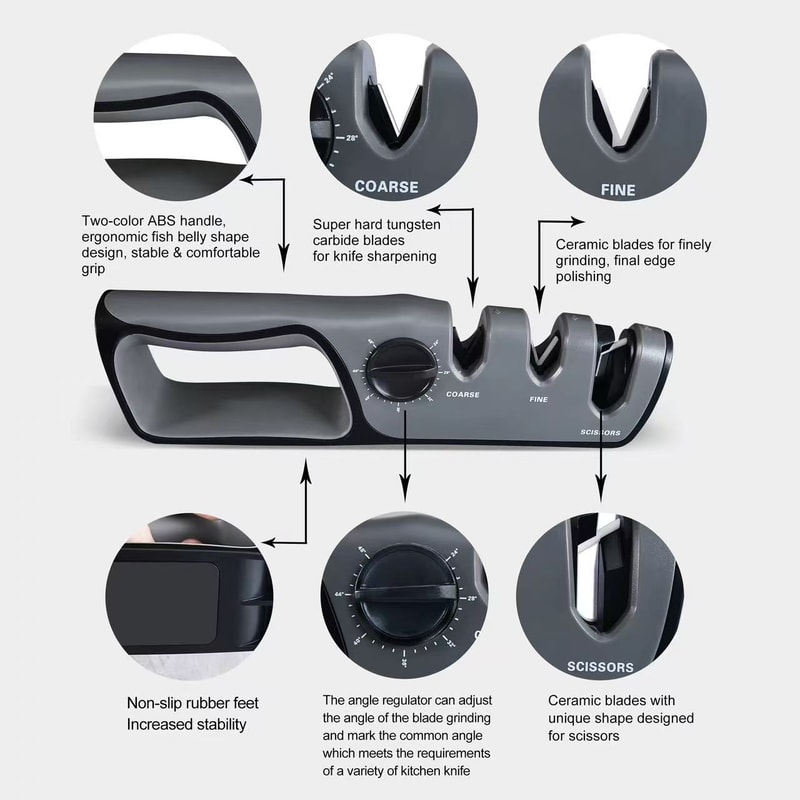 Professional Knife Sharpening Stone Adjustable Angle Manual Sharpener For Kitchen Knives Scissors 2