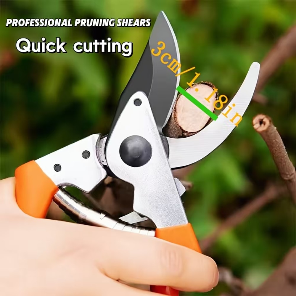 Manual Garden Clippers Bypass Pruners with Comfort Grip for Daily Plant Trimming