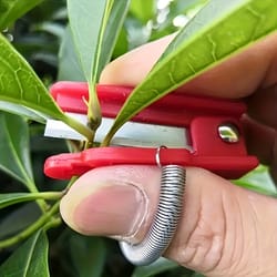 ergonomic thumb and finger gardening scissors precision plant trimming tool for effortless vegetable pruning