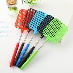 adjustable long handle plastic fly swatter for home durable insect killer tool