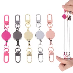 sporty retractable keychain with anti theft design easy to pull durable elastic key ring