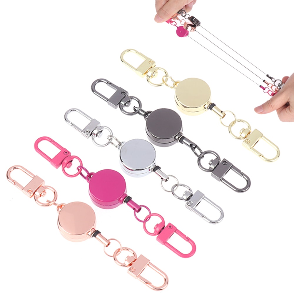 Sporty Retractable Keychain With Anti Theft Design Easy To Pull Durable Elastic Key Ring 1