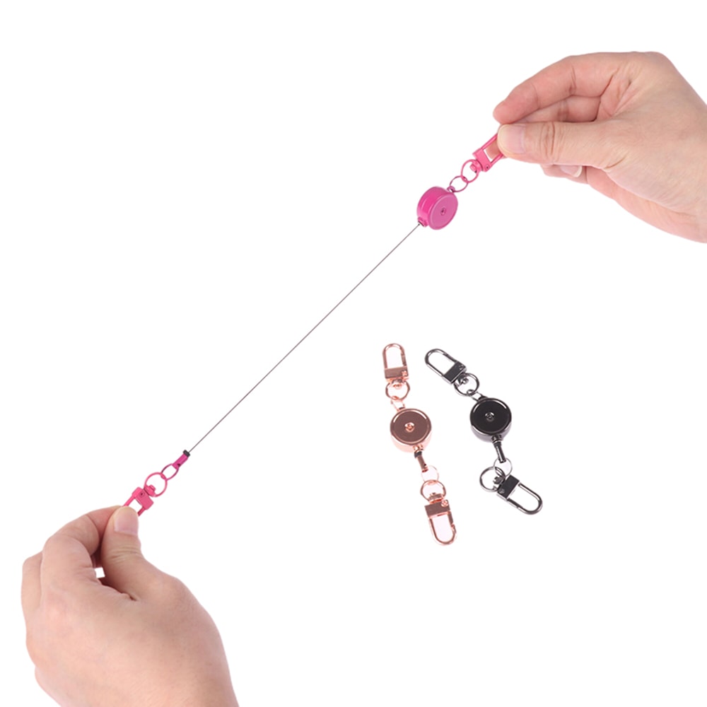 Sporty Retractable Keychain With Anti Theft Design Easy To Pull Durable Elastic Key Ring 3