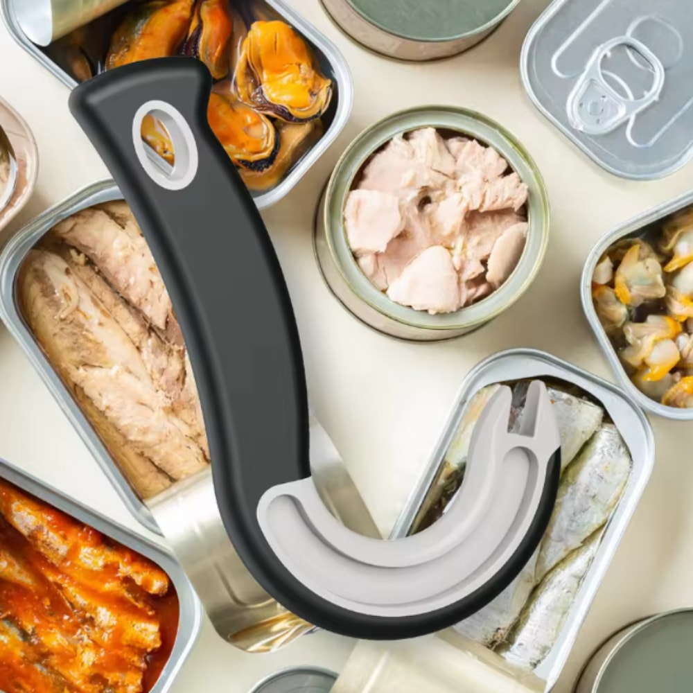 Easy Open Ring Pull Can Opener with No Slip Grip Ideal for Seniors and Children