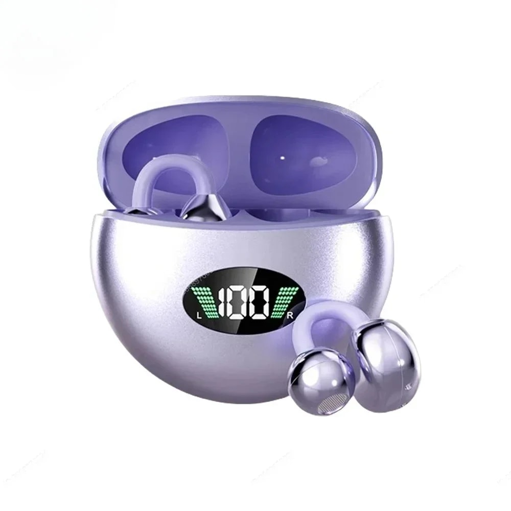 Premium Bluetooth Clip On Wireless Earphones With Mic Long Battery Life Sports Headphones 5