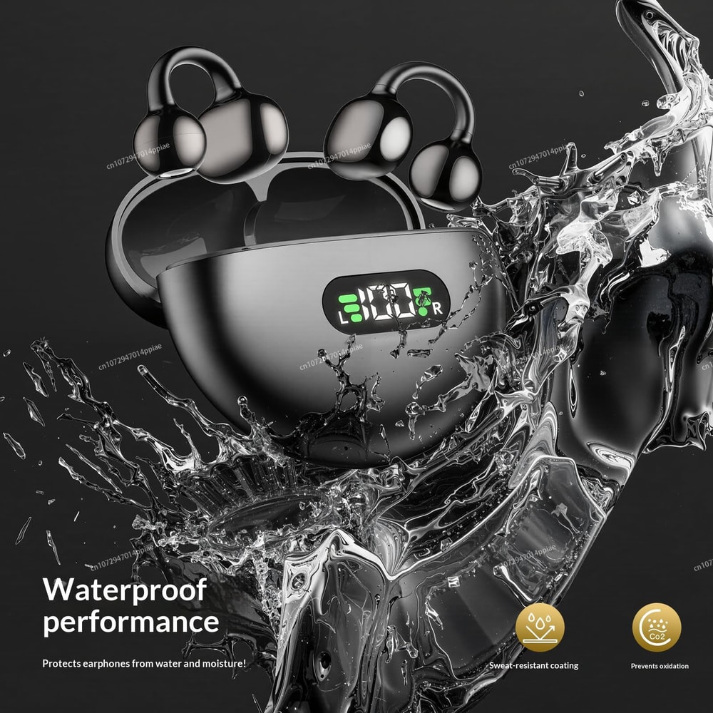 Premium Bluetooth Clip On Wireless Earphones With Mic Long Battery Life Sports Headphones 4