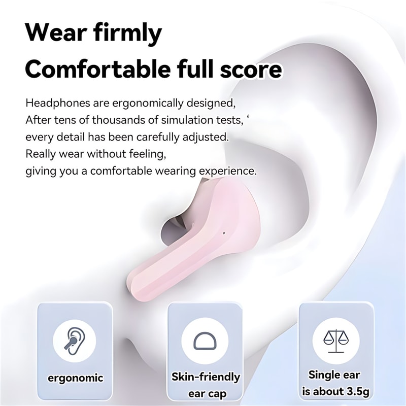 True Wireless Bluetooth Earphones With LED Display Stereo Sound Transparent Design TWS Headset For 2