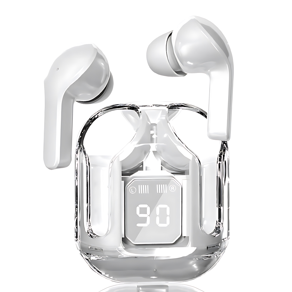 True Wireless Bluetooth Earphones With LED Display Stereo Sound Transparent Design TWS Headset For 5
