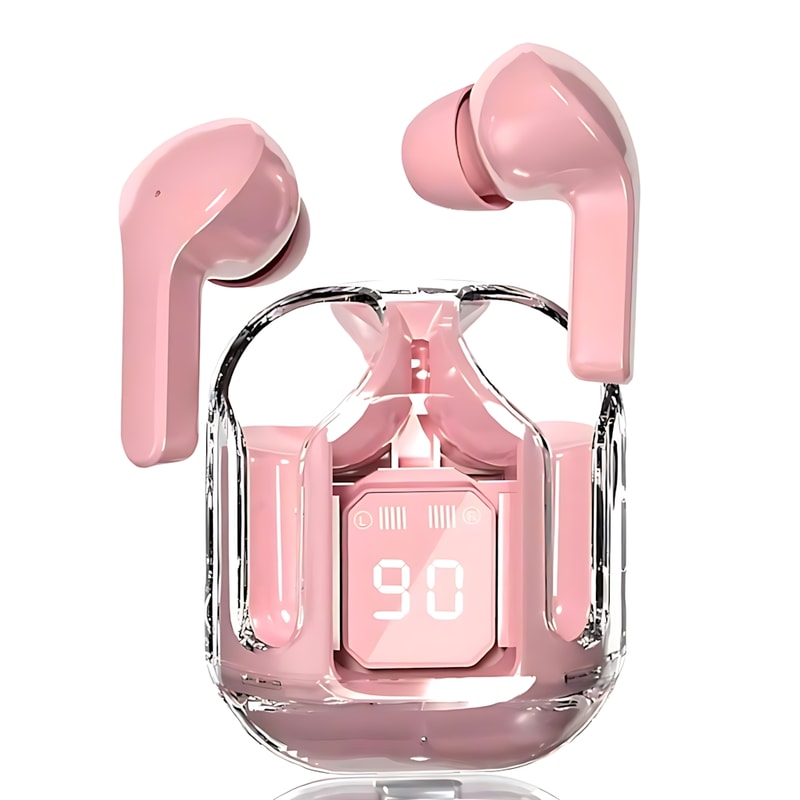 True Wireless Bluetooth Earphones With LED Display Stereo Sound Transparent Design TWS Headset For 6