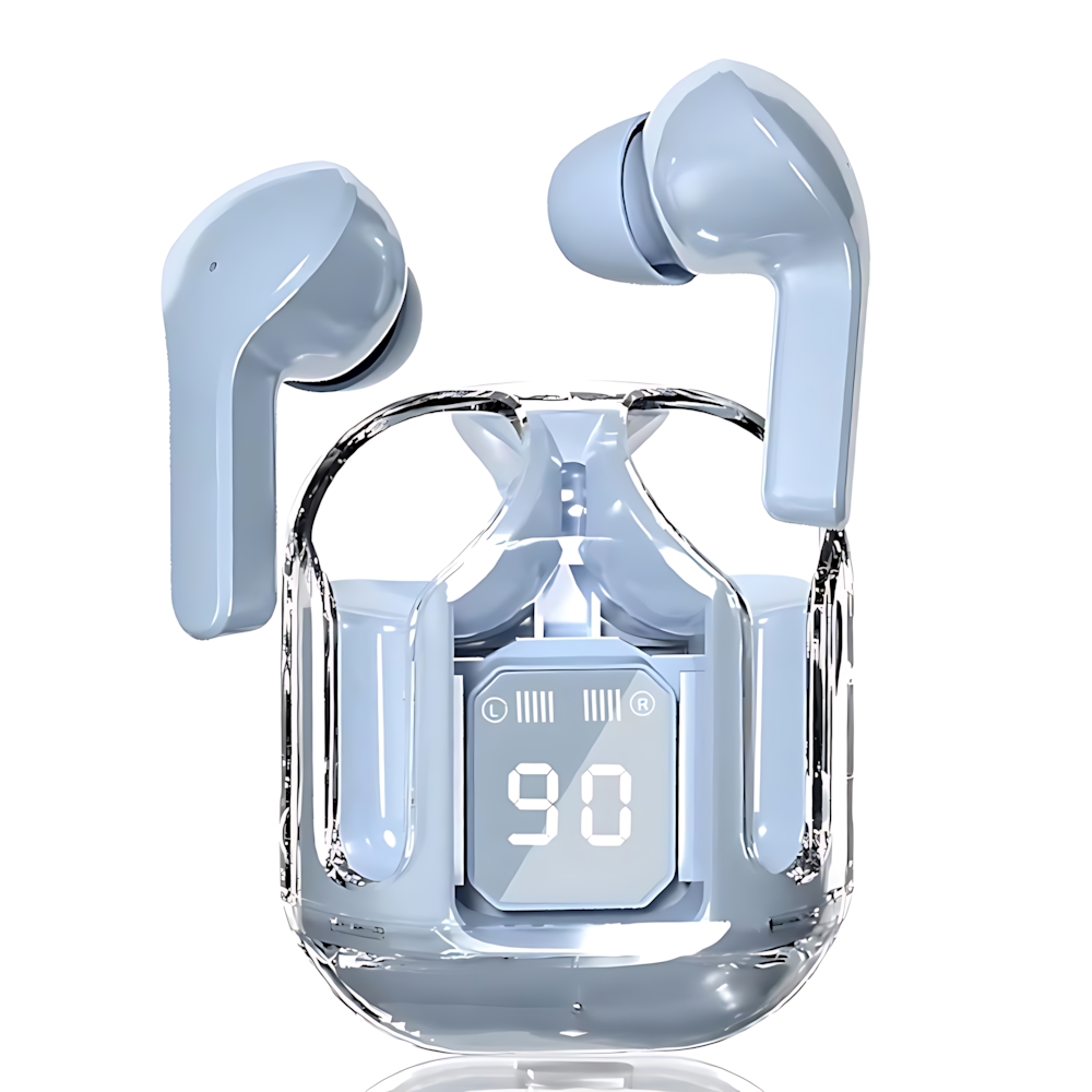 True Wireless Bluetooth Earphones With LED Display Stereo Sound Transparent Design TWS Headset For 8