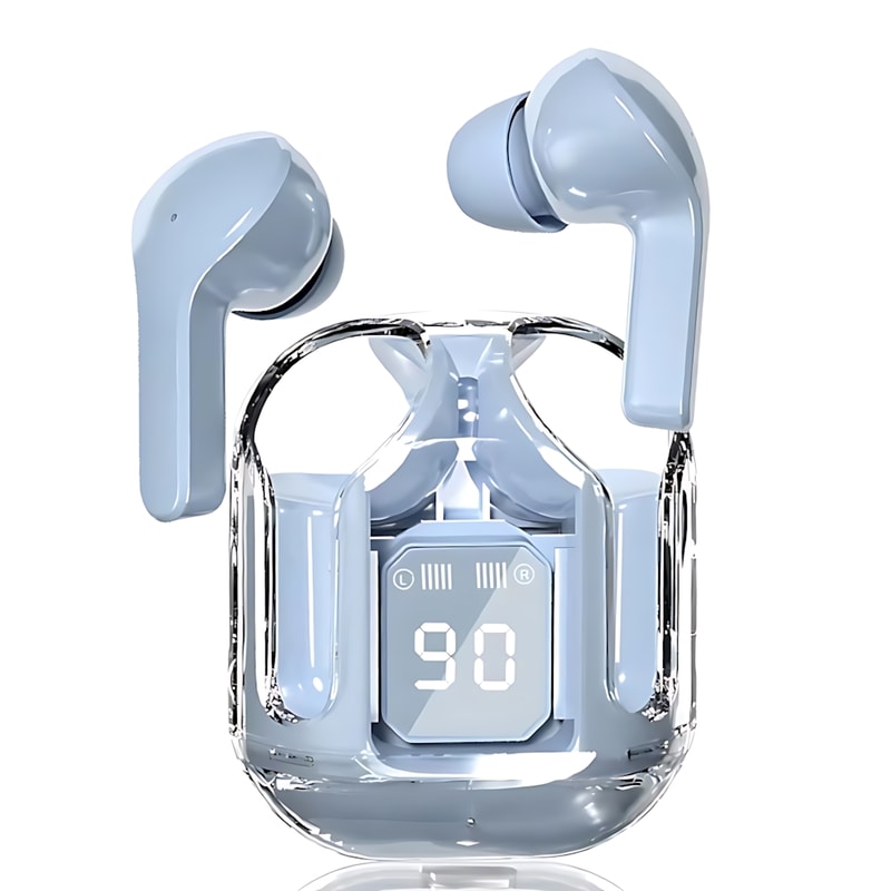 True Wireless Bluetooth Earphones With LED Display Stereo Sound Transparent Design TWS Headset For 8