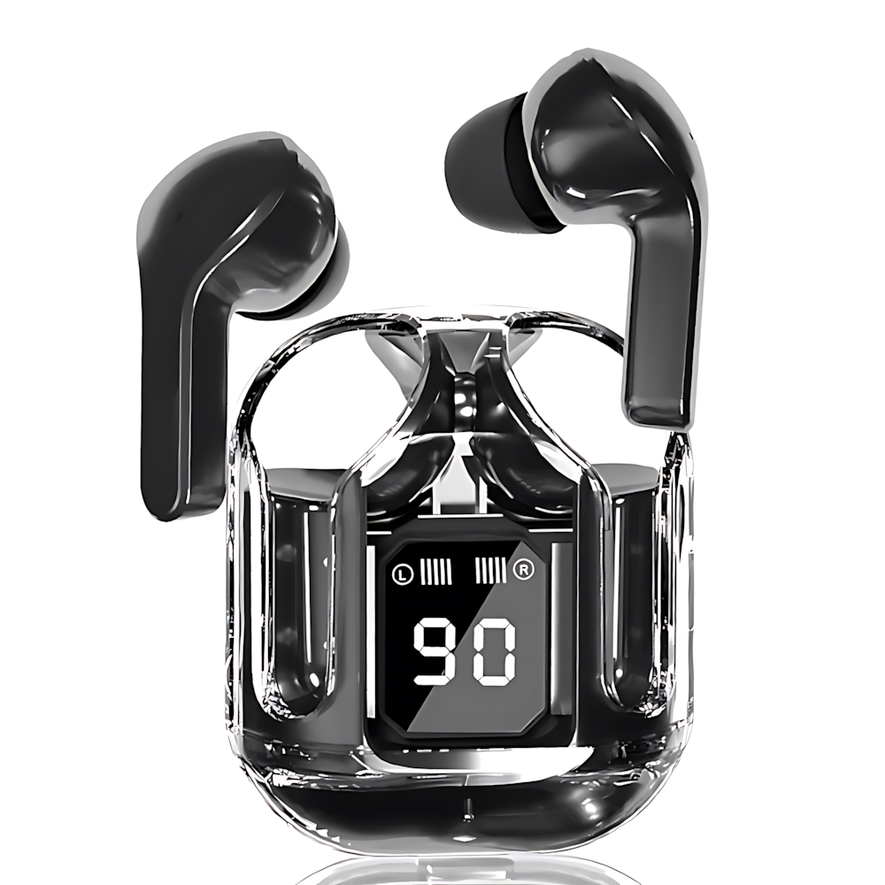 True Wireless Bluetooth Earphones With LED Display Stereo Sound Transparent Design TWS Headset For 9