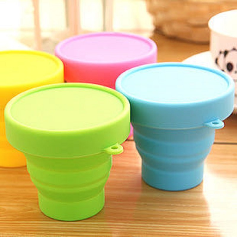 Collapsible Silicone Travel Cup With Lid Portable Telescopic Folding Water Cup For Outdoors 3