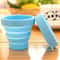 Collapsible Silicone Travel Cup With Lid Portable Telescopic Folding Water Cup For Outdoors 5