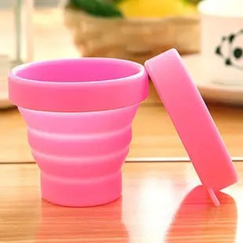 Collapsible Silicone Travel Cup With Lid Portable Telescopic Folding Water Cup For Outdoors 7