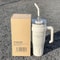 Large Capacity Stainless Steel Water Cup for Vehicles and Office Use with Straw Ice Dispenser Design