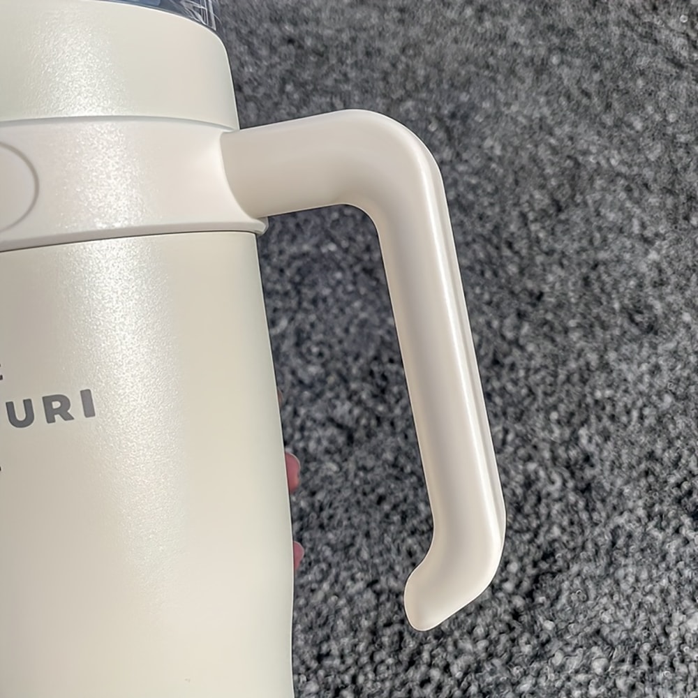 Large Capacity Stainless Steel Water Cup for Vehicles and Office Use with Straw Ice Dispenser Design