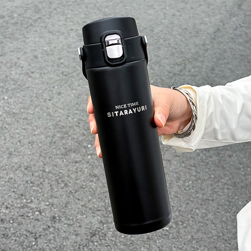 Stainless Steel Insulated Sports Bottle with Pop Up Direct Drink Feature and Wide Handle for Outdoor Activities