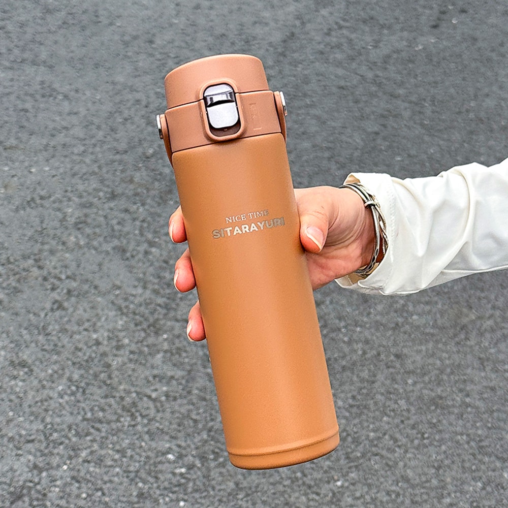 Stainless Steel Insulated Sports Bottle with Pop Up Direct Drink Feature and Wide Handle for Outdoor Activities
