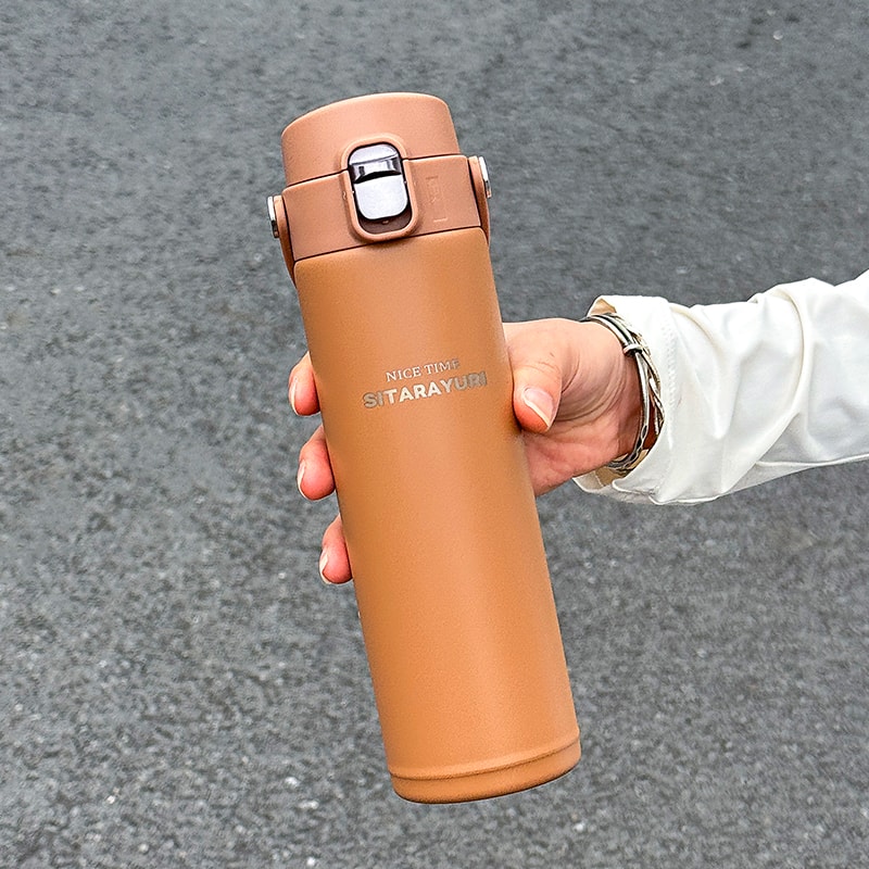Stainless Steel Insulated Sports Bottle with Pop Up Direct Drink Feature and Wide Handle for Outdoor Activities