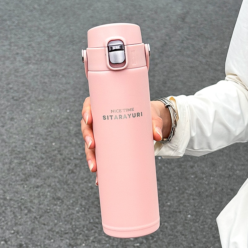Stainless Steel Insulated Sports Bottle with Pop Up Direct Drink Feature and Wide Handle for Outdoor Activities