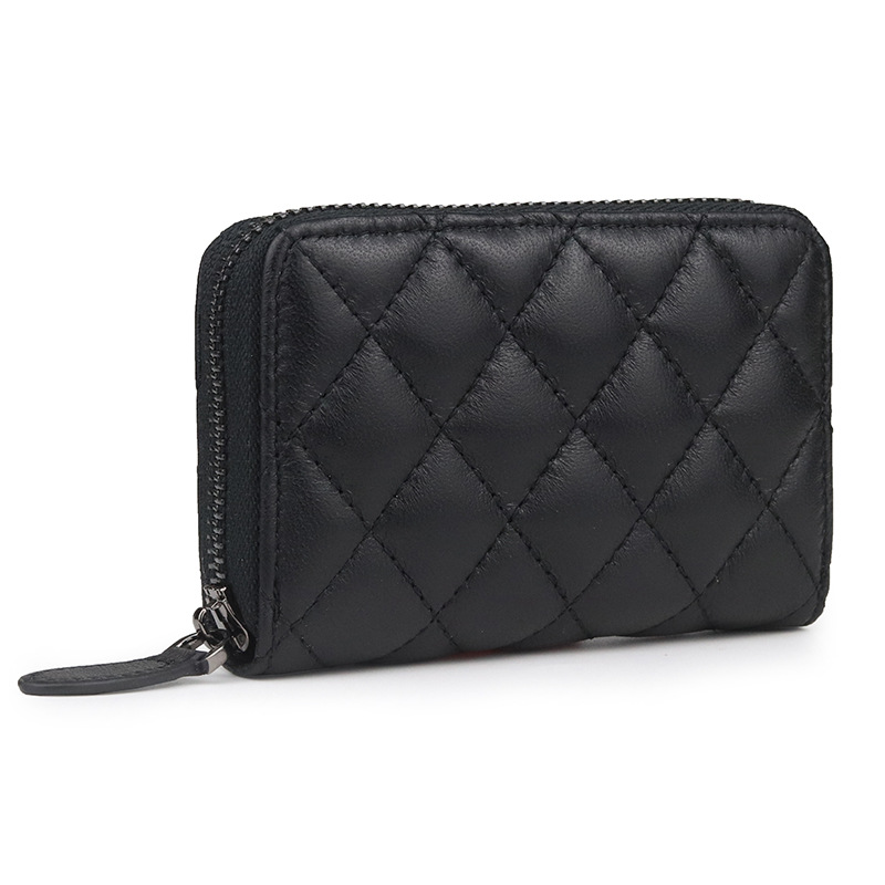 Genuine Leather Mini Coin Purse Compact Sheepskin Zipper Wallet For Women 0