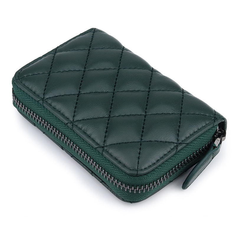 Genuine Leather Mini Coin Purse Compact Sheepskin Zipper Wallet For Women 4