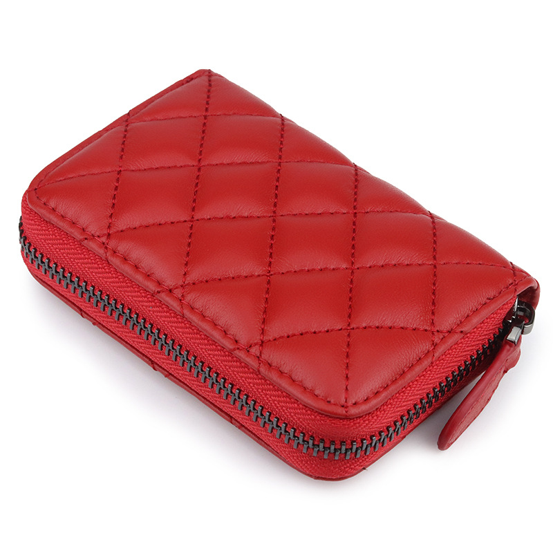 Genuine Leather Mini Coin Purse Compact Sheepskin Zipper Wallet For Women 6