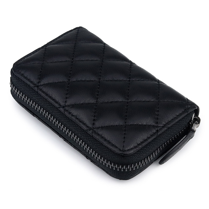 Genuine Leather Mini Coin Purse Compact Sheepskin Zipper Wallet For Women 7