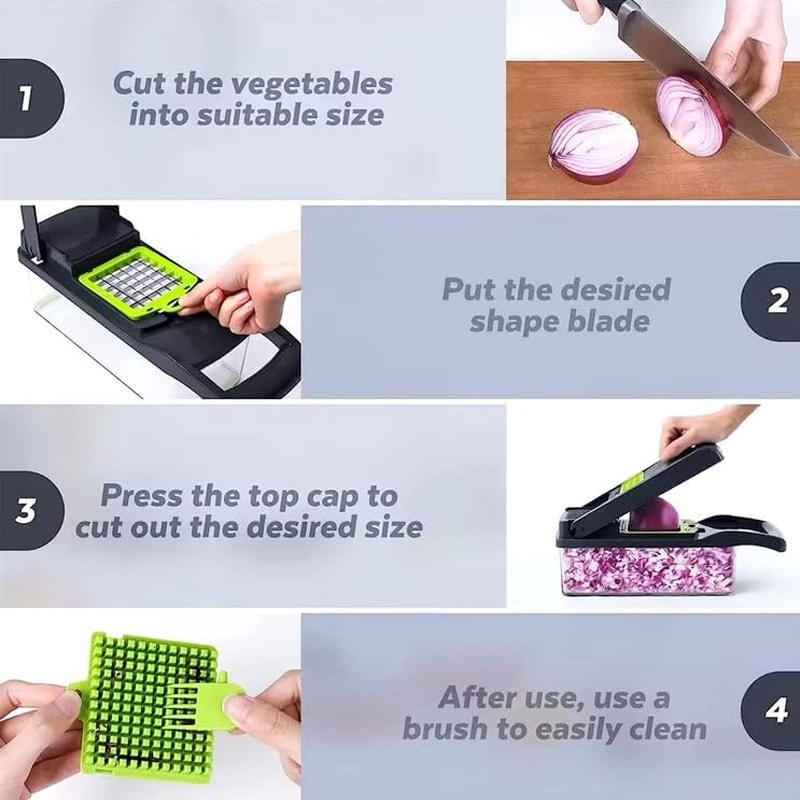 Multifunctional Vegetable Chopper Set Kitchen Efficiency Essential Kit for Meal Prep & Healthy Side Dishes