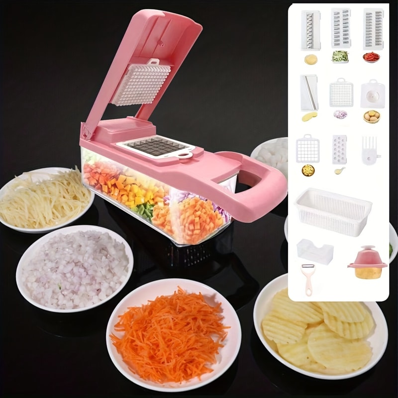 Professional Vegetable Chopper with Container Multifunctional Onion Chopper & Slicer