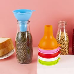 wide mouth silicone kitchen funnel large diameter food-grade pouring tool for oil & beans