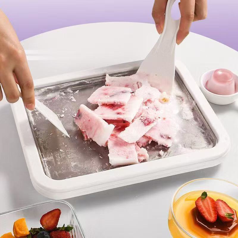 Multifunctional Rolled Ice Cream Maker Cold Sweet Fried Ice Pan DIY Household Frozen Yogurt Maker F 0
